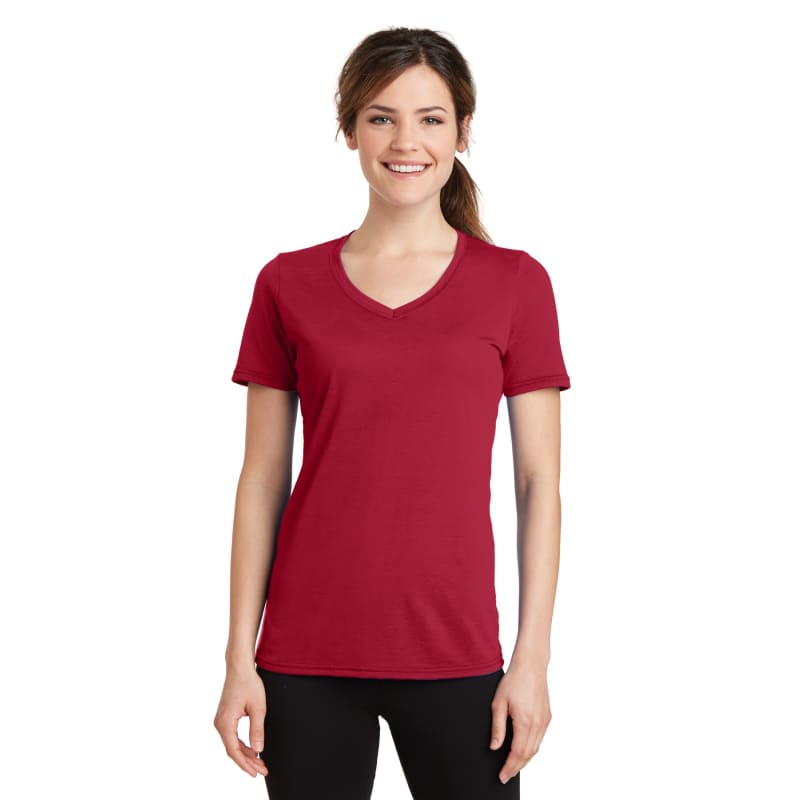 Port & Company Women's Performance Blend V-Neck Tee. 32