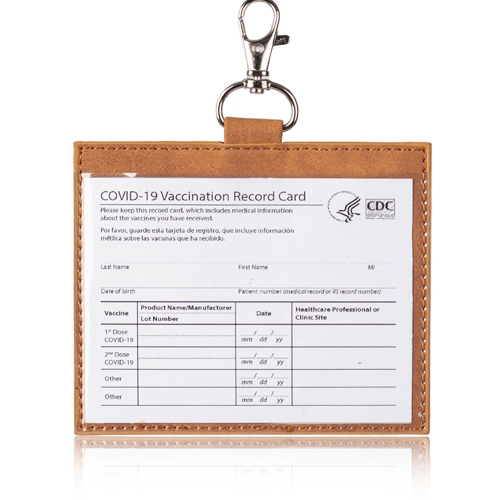 Leather Vaccine Card Wallet 4x3" 3