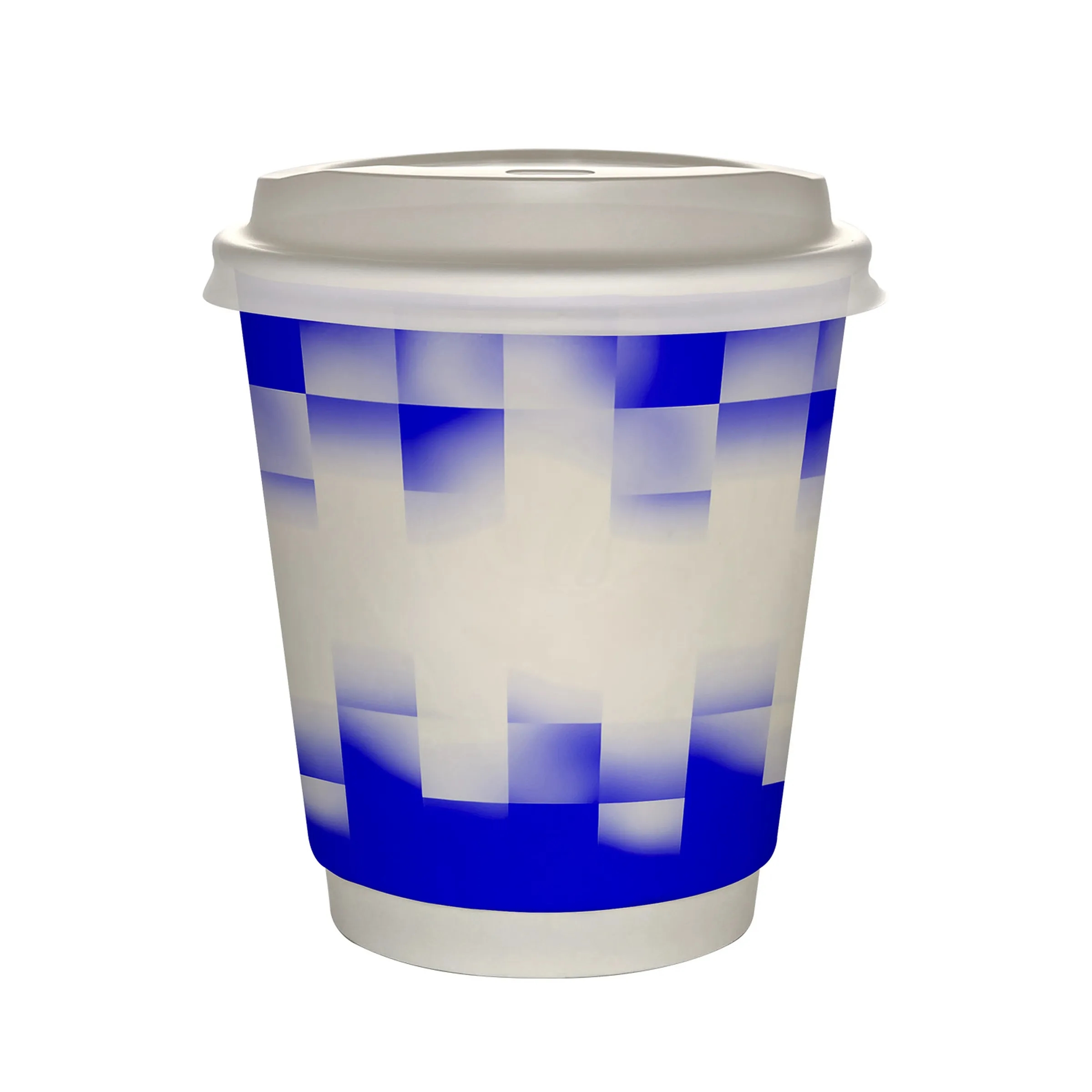 10 oz Full Color Shaded Checkers Insulated Paper Cup With Li 5