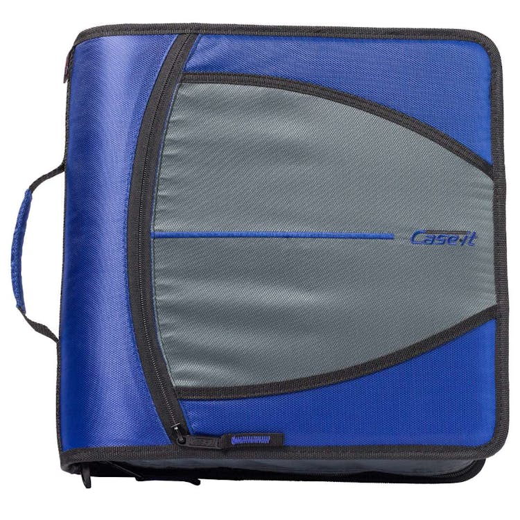 Case-It Mighty Zip Tab Binder - Blue 3" 1