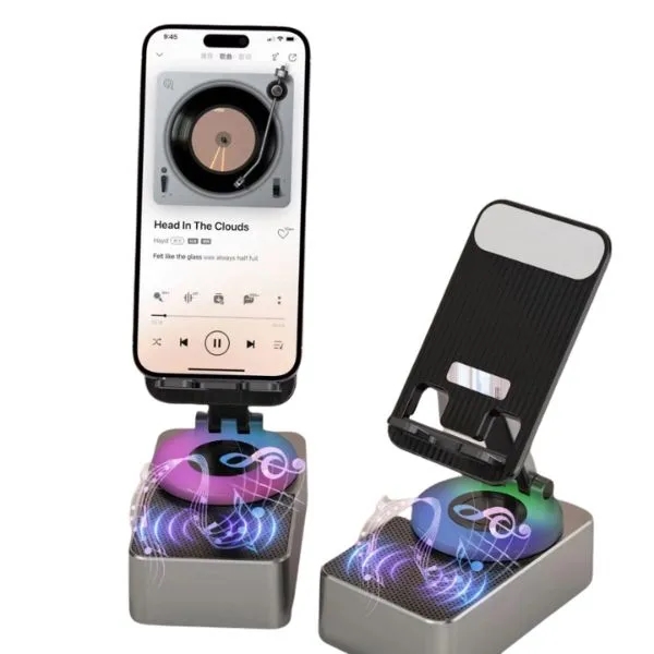 LED Phone Holder with Wireless Bluetooth Speaker Stand 11