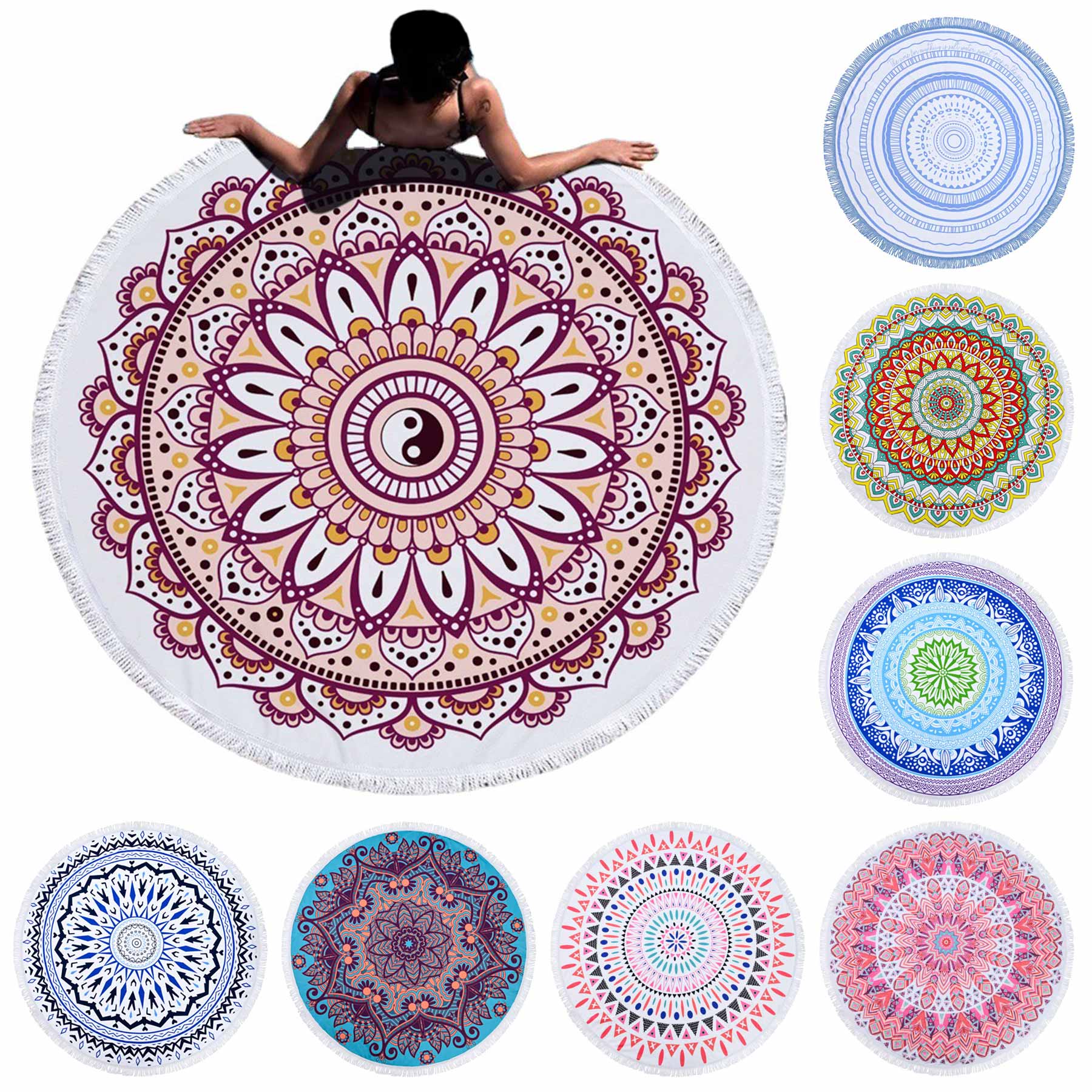 Full Color Microfiber Round Beach Towel 1
