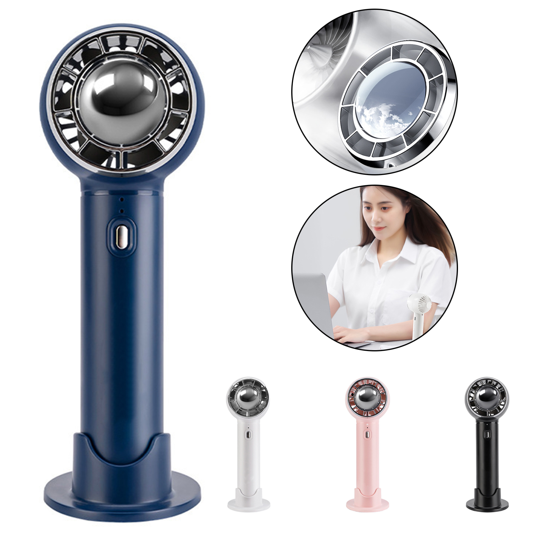 USB Handheld Cooling Fan with Hidden Blades 2