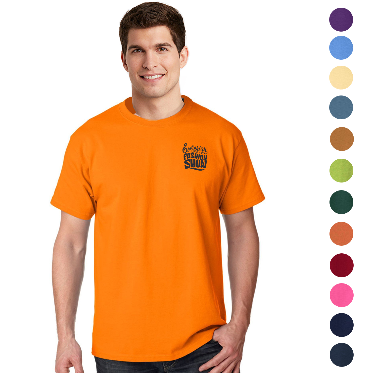Hanes Tagless 6.1 oz. 100% Open End Preshrunk Cotton T-Shirt 1