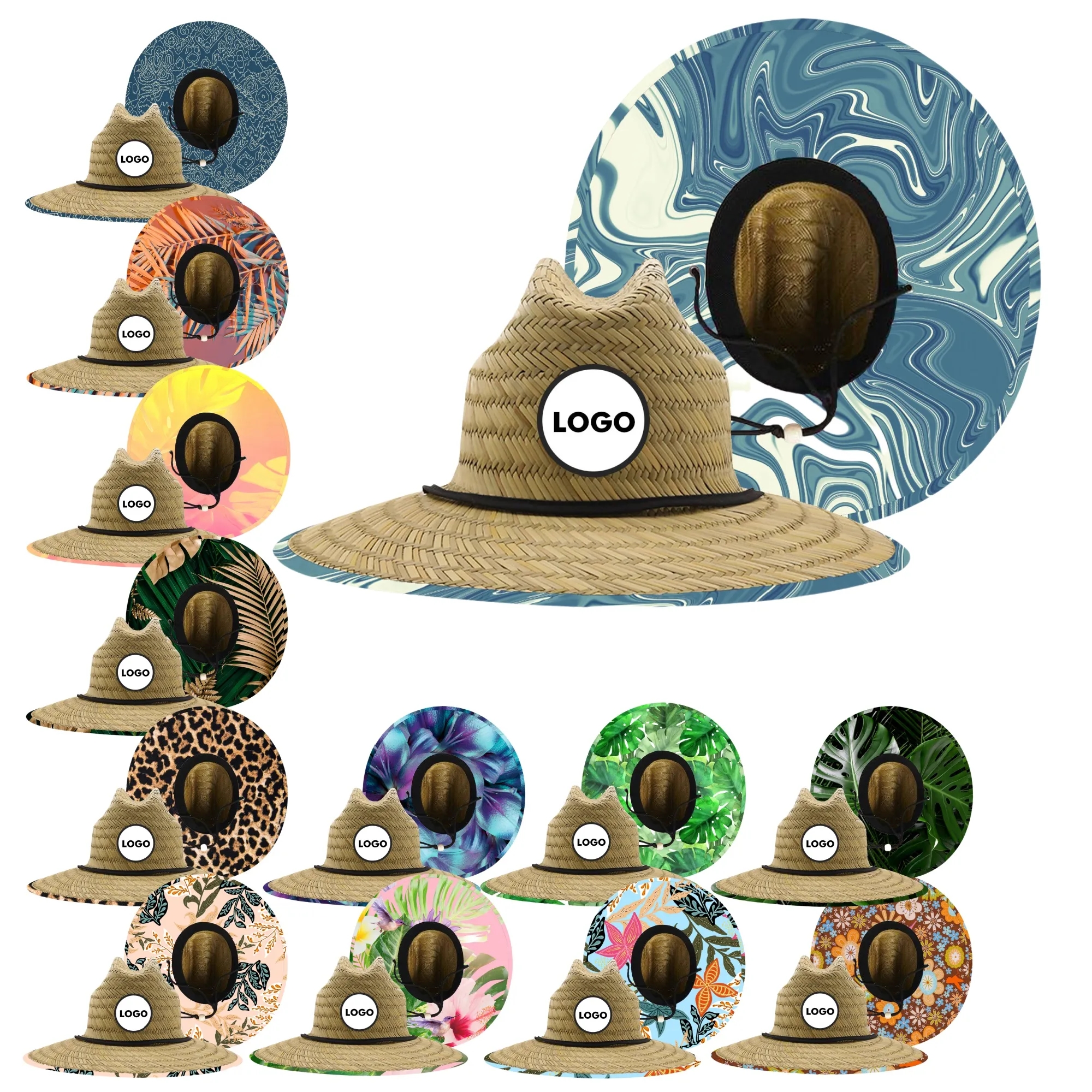 Lifeguard Beach Sun Straw Hat With Lanyard 7