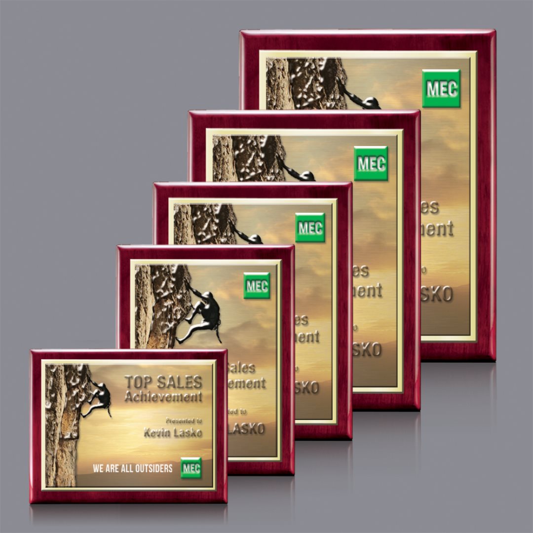 Oakleigh VividPrint™ 3D Plaque - Rosewood/Gold 2