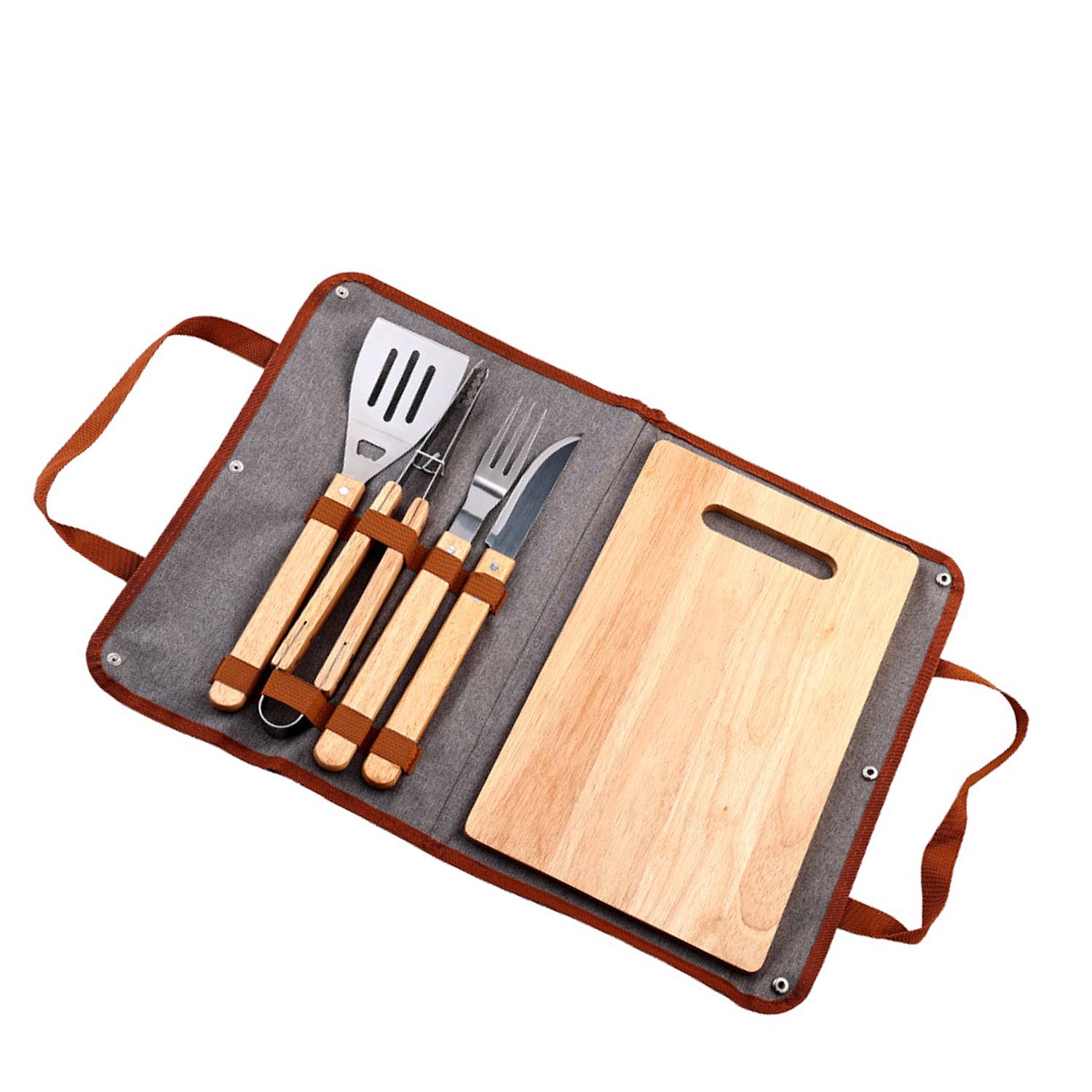 5PCS Stainless Steel BBQ Tool Set w/ Carrying Case 8