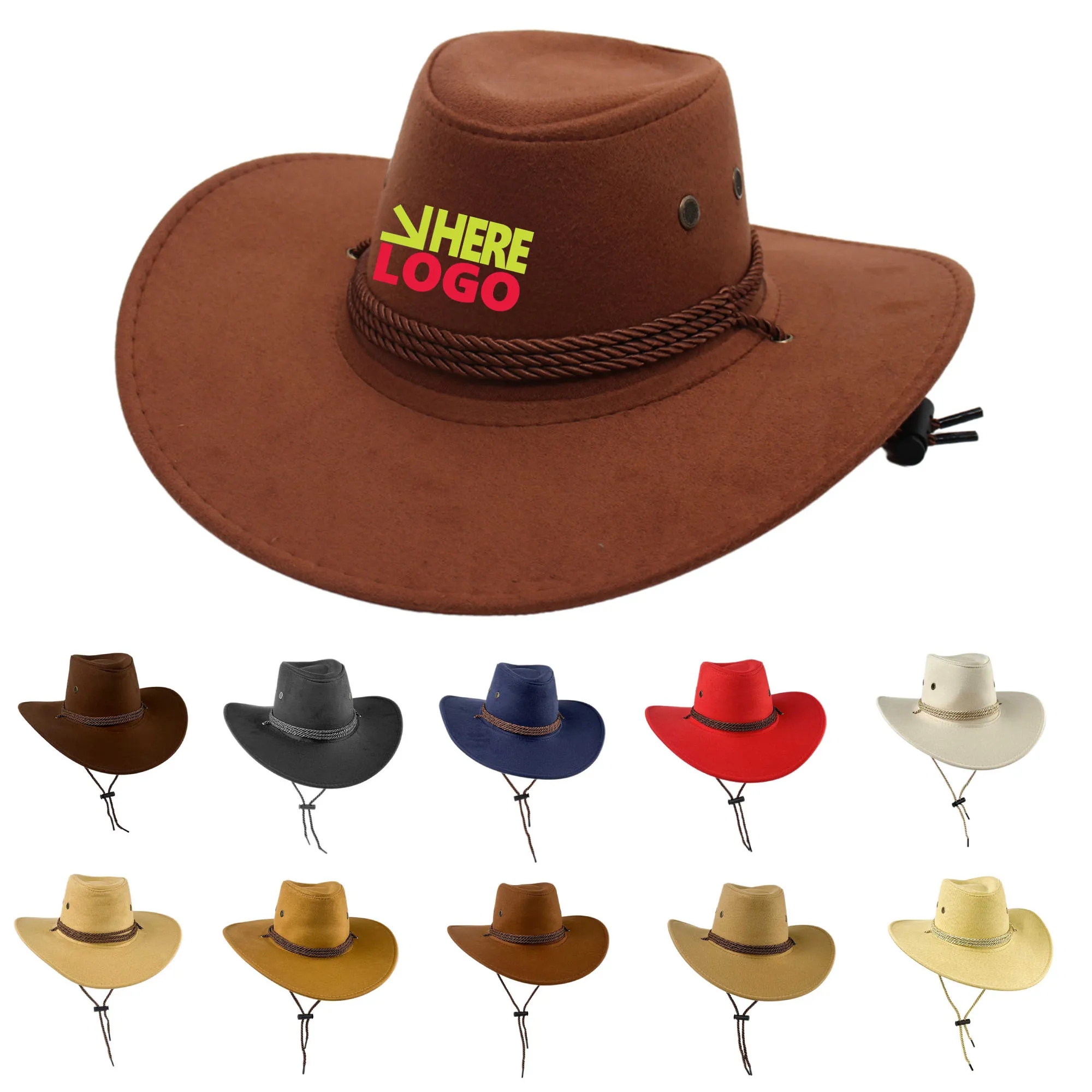 Faux Felt Cowboy Themed Party Hat 10