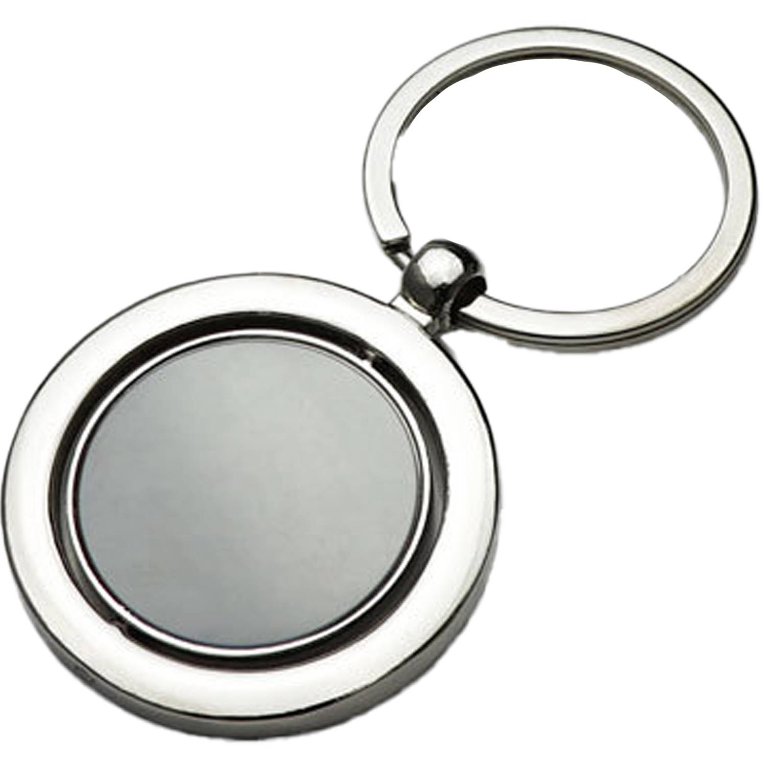 Round Rotatable Double Sided Rotating Metal Keychain 4
