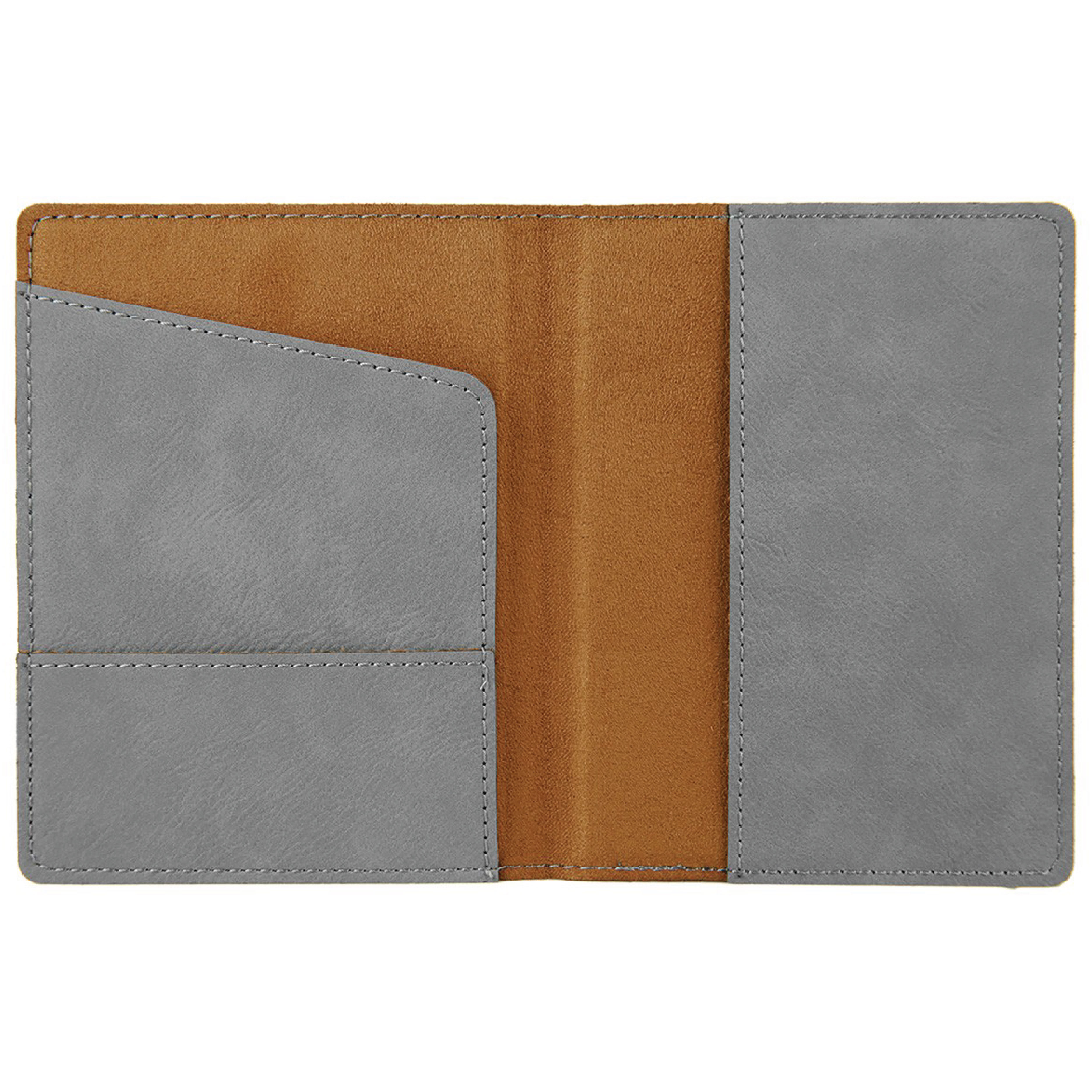Gray Leatherette Passport Holder 3