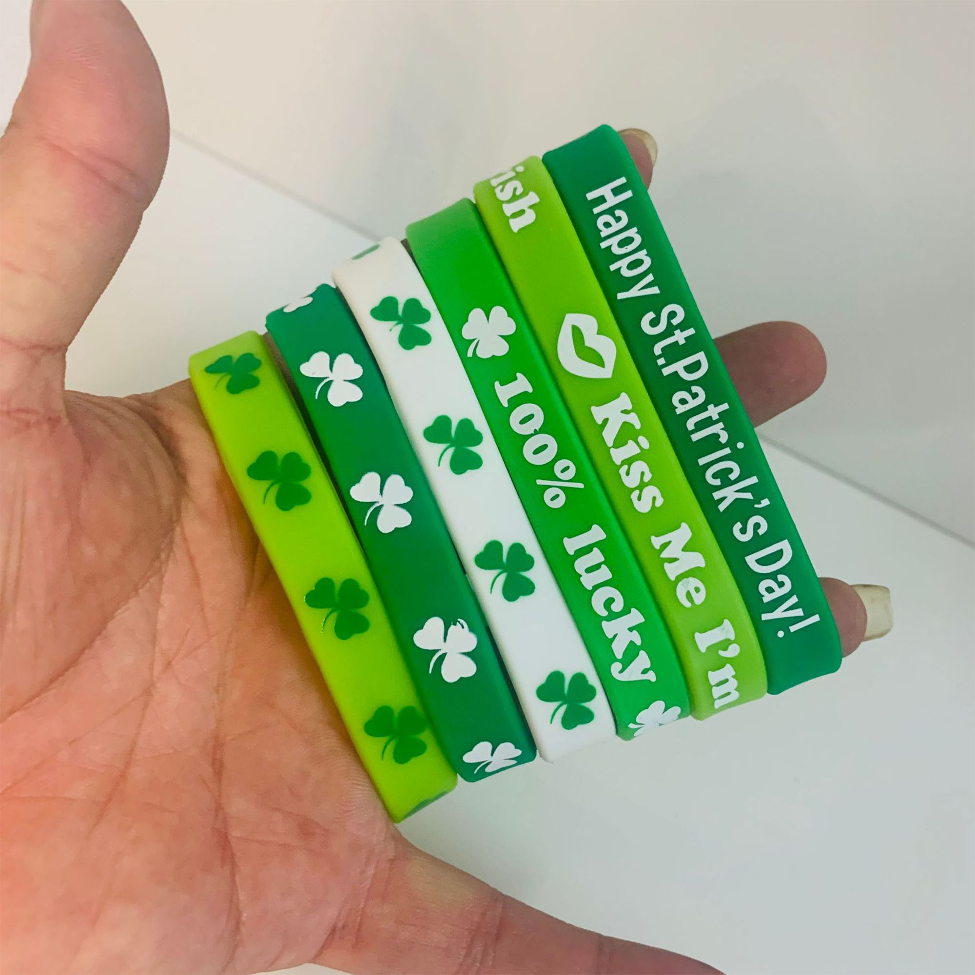 St. Patrick's Day Silicone Wristband Set(6 Wristbands) 3