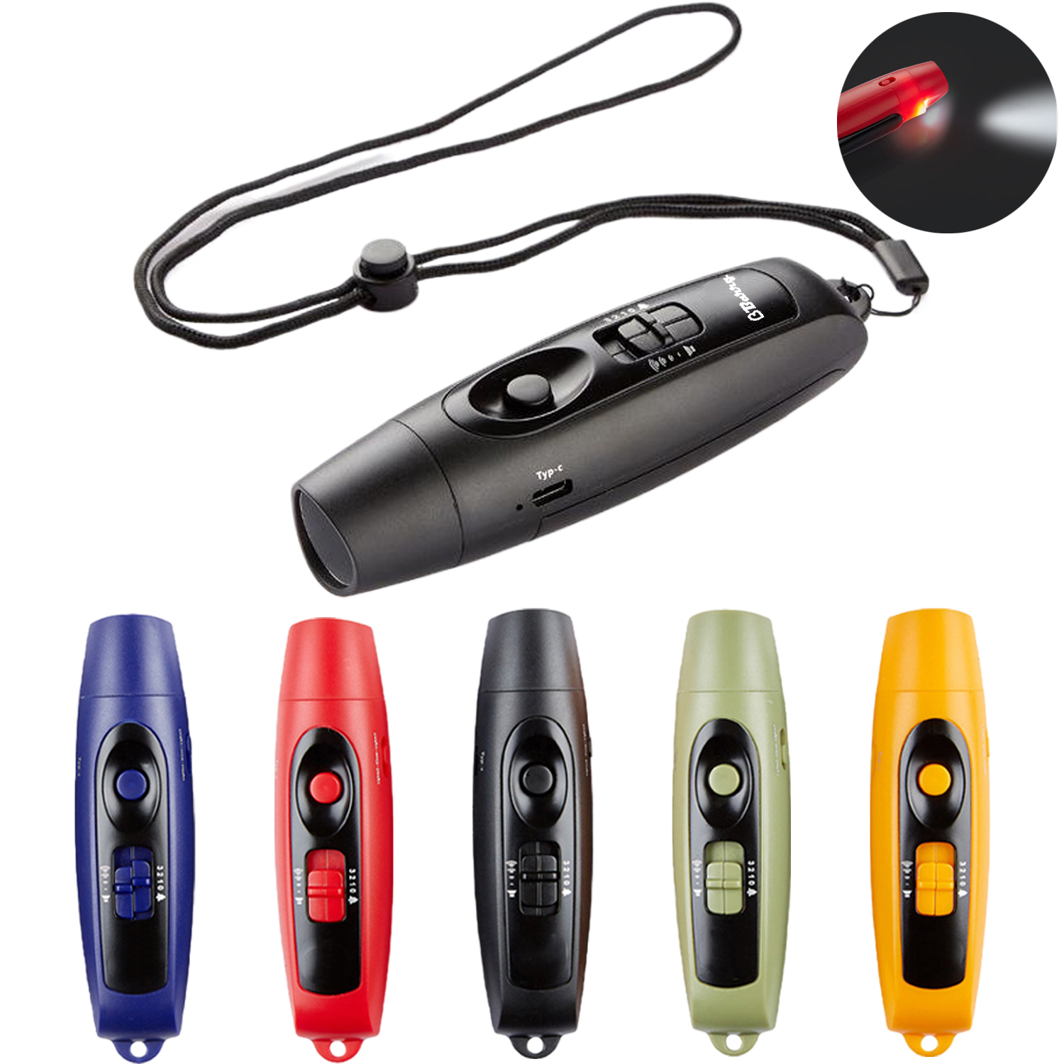 USB Rechargeable Electronic Whistle w/ LED Light 4