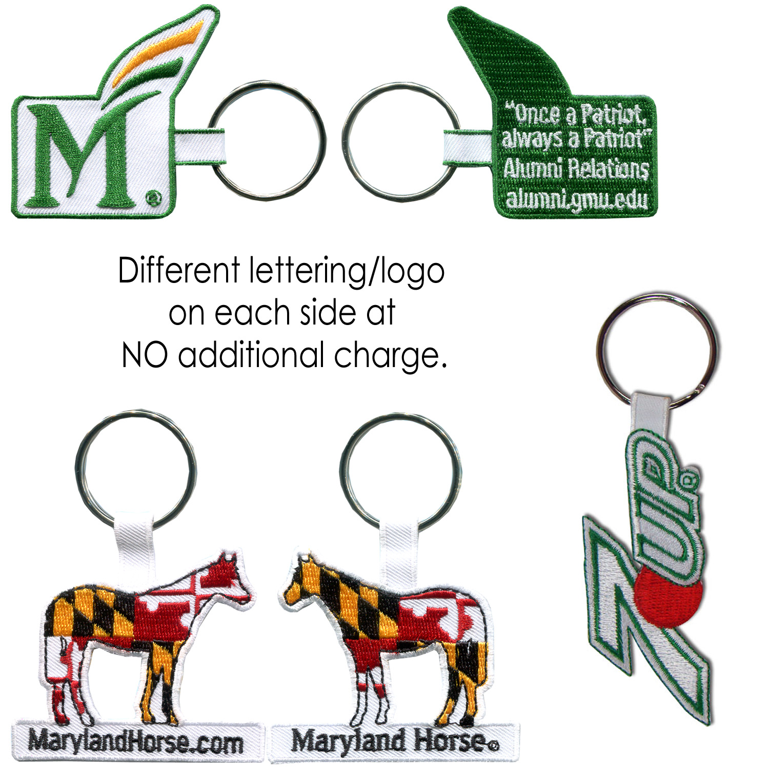 Custom Embroidered 2 Sided Key Ring 3