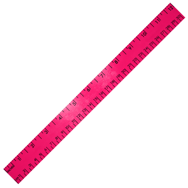 12" Fluorescent Wood Ruler - English & Metric Scale 8