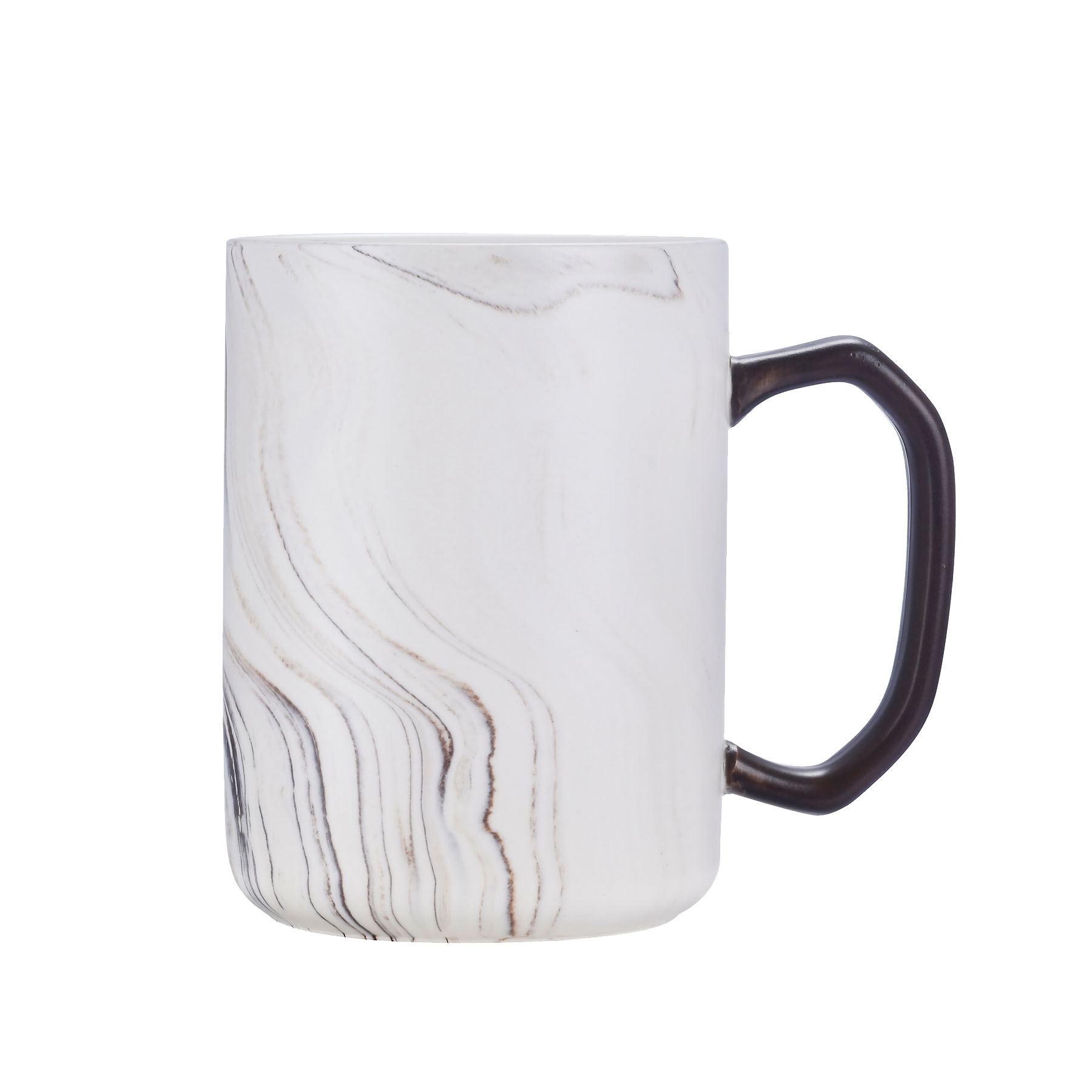 20 oz. Marble Pattern Ceramic Mug with Color Handle 6