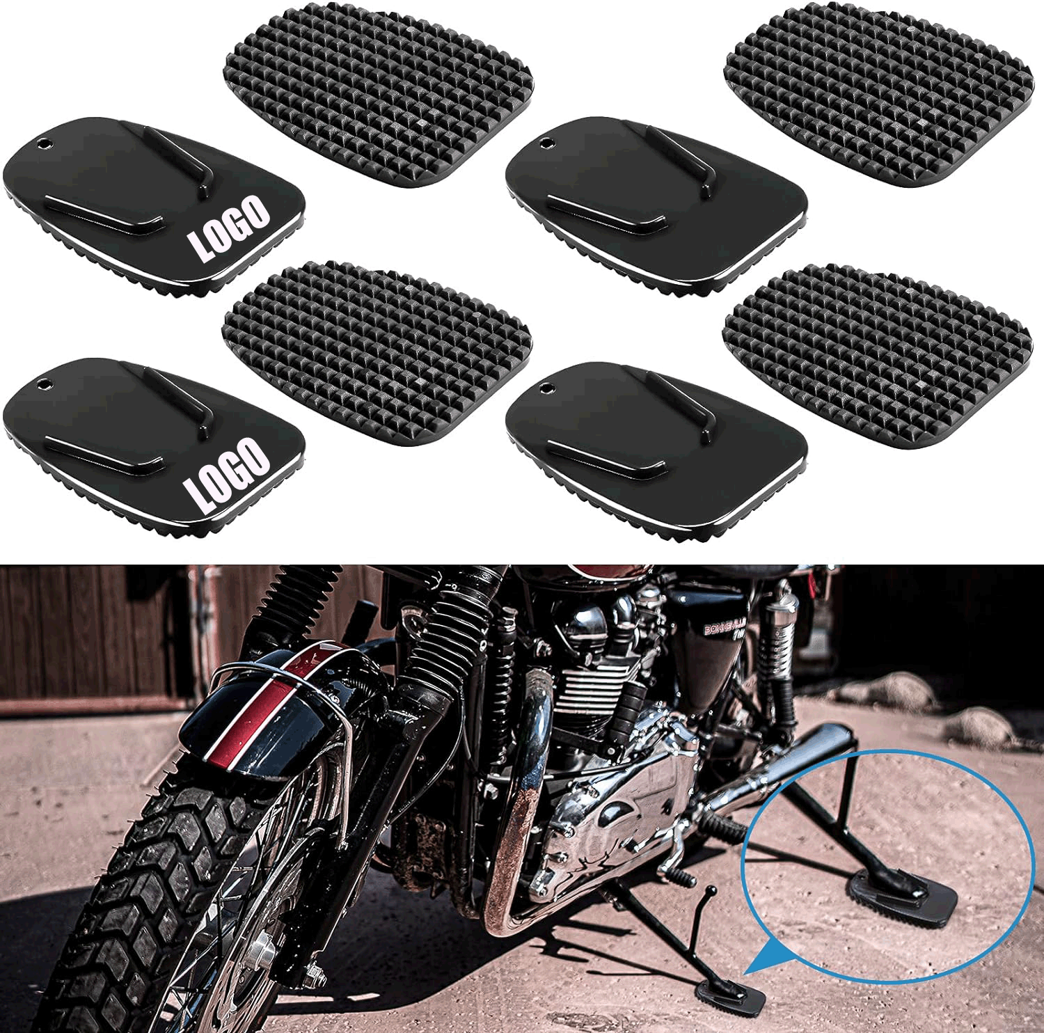 Motorcycle Kickstand Pad/Motorcycle Foot Support Board 2