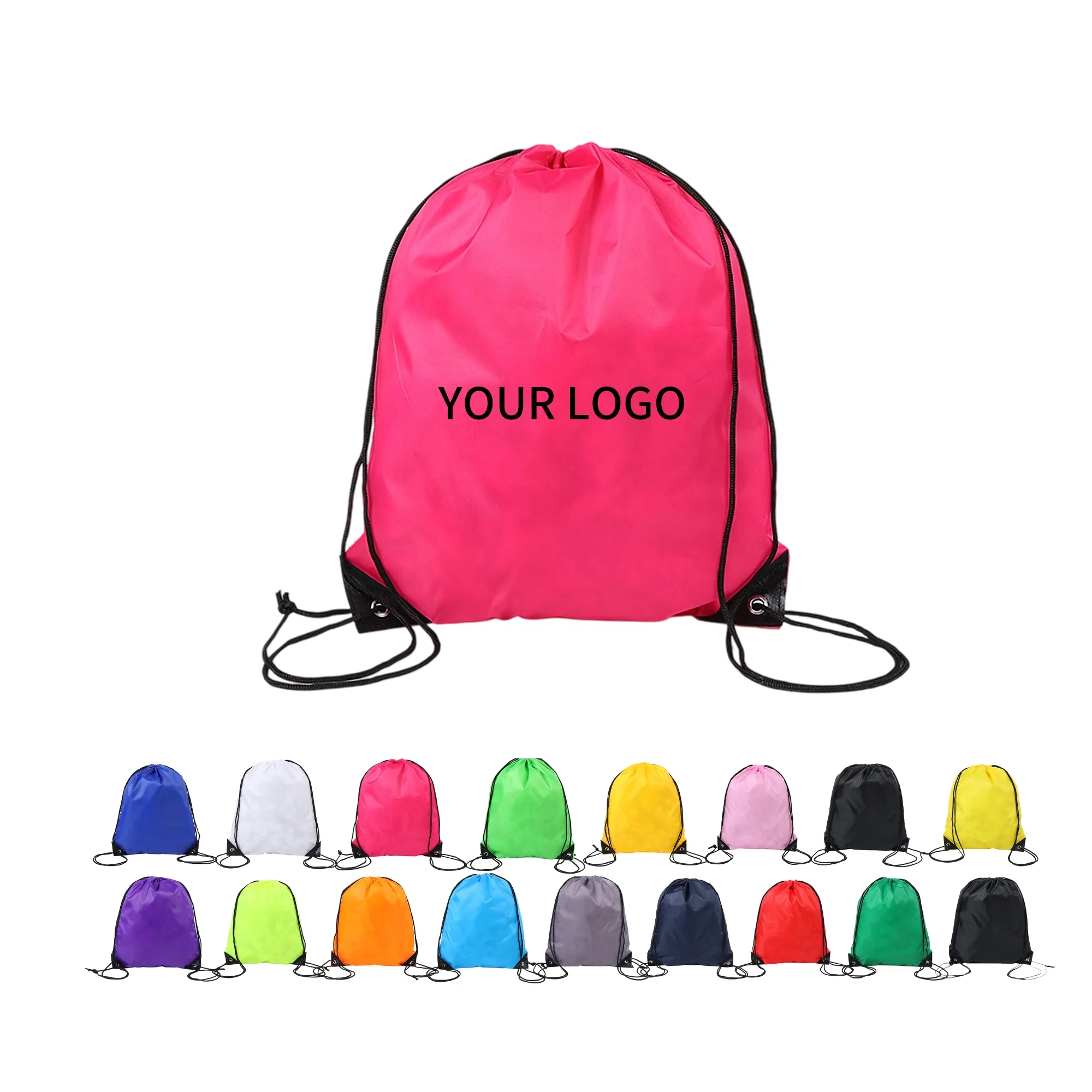 Adjustable Polyester Drawstring Backpack 16.54 Inch 5