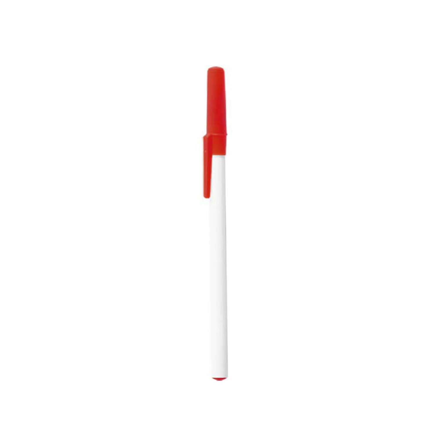 White Plastic Barrel Stick Pen 9