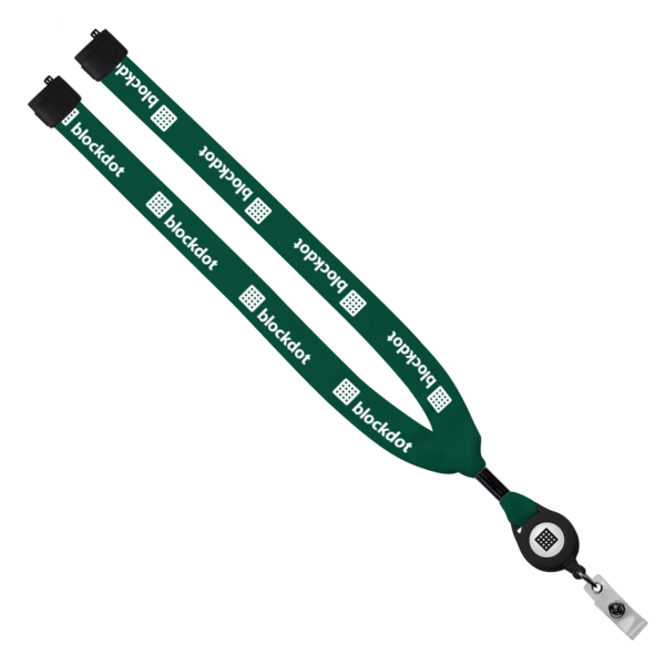 3/4" Cotton Lanyard with Metal Crimp & Retractable Badge Reel 233