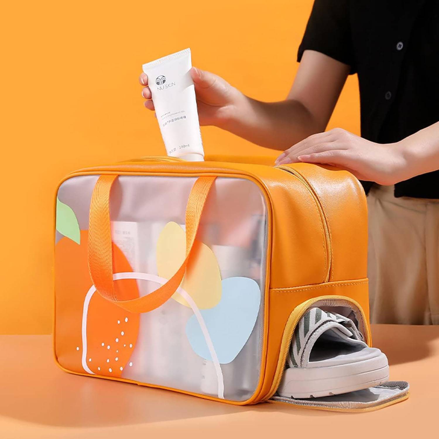 Cosmetics Wet Dry Separate Toiletry Bag with Shoes Storage 6