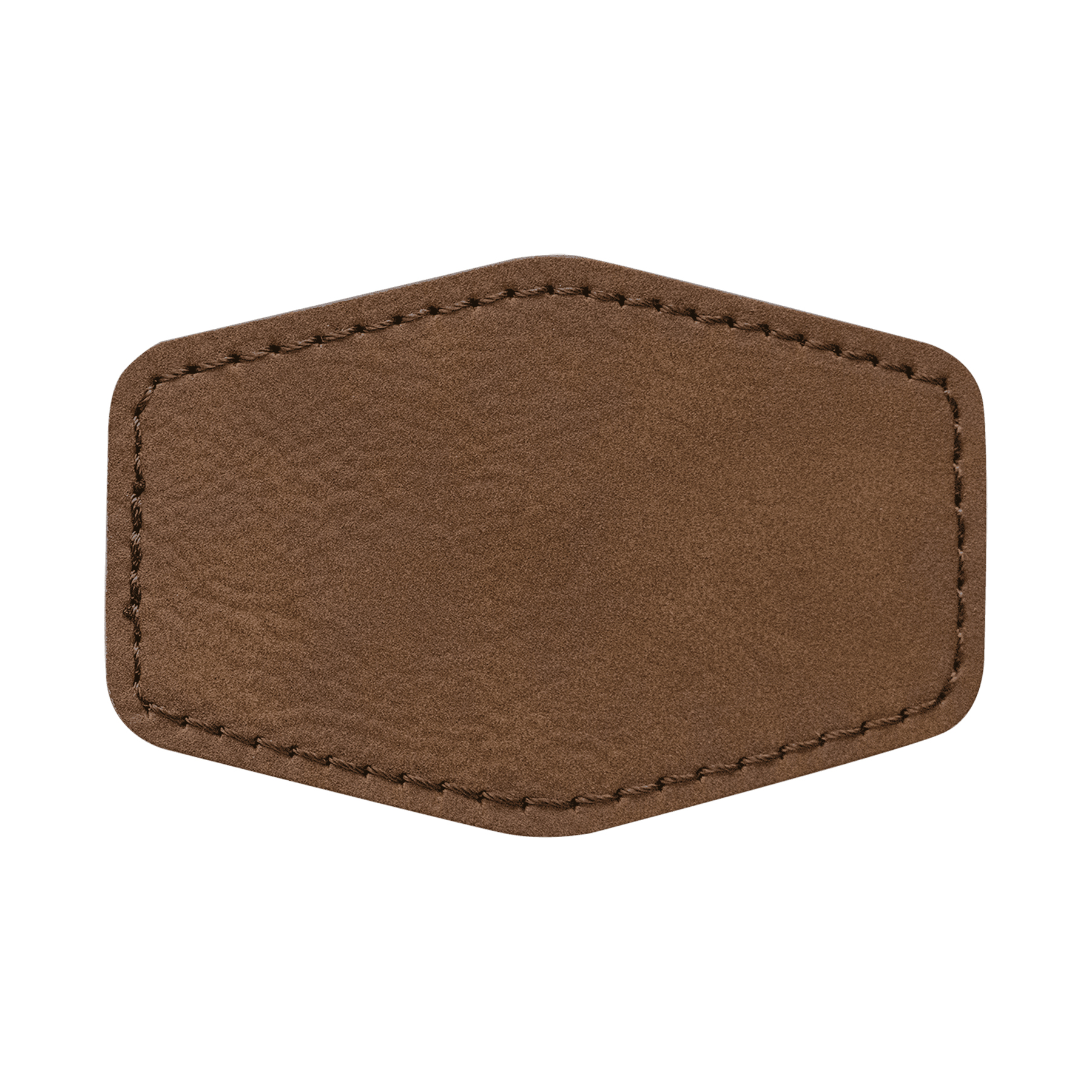 3" x 2" Leatherette Hexagon Patch with Adhesive 23