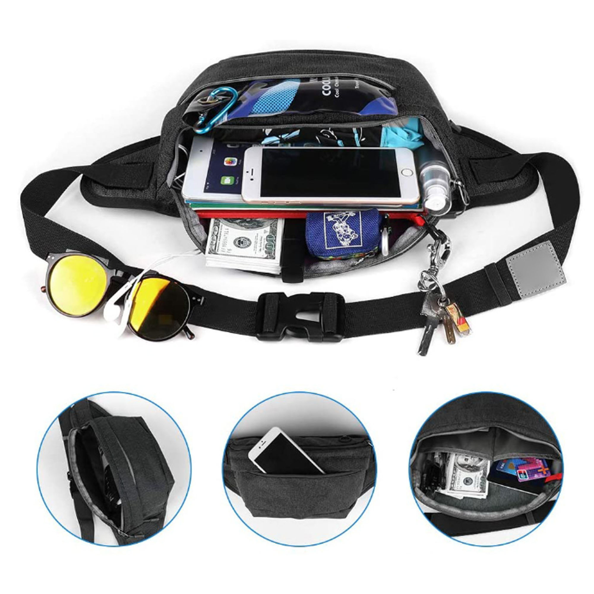 Water-Resistant Fanny Pack for Men and Women, Hiking Waist Bag 2