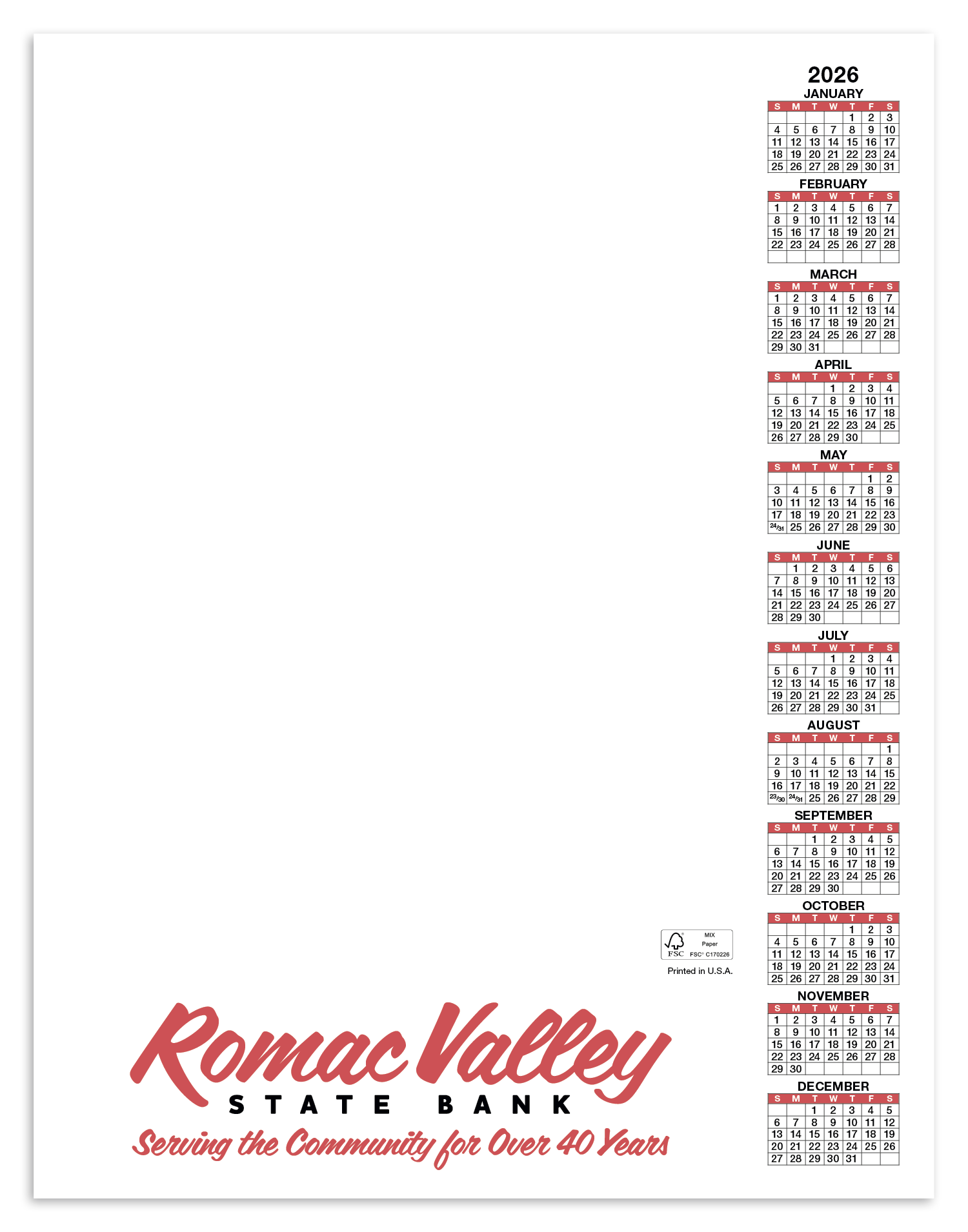 Skinner & Kennedy® Scratch Pad Calendar 50