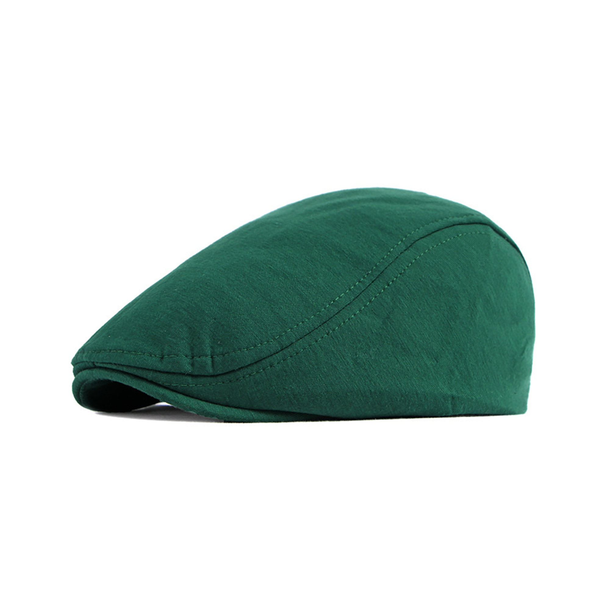 Polyester Cotton Newsboy Flat Cap With Elastic Fit 10.24" Length X 4.33" Width 6