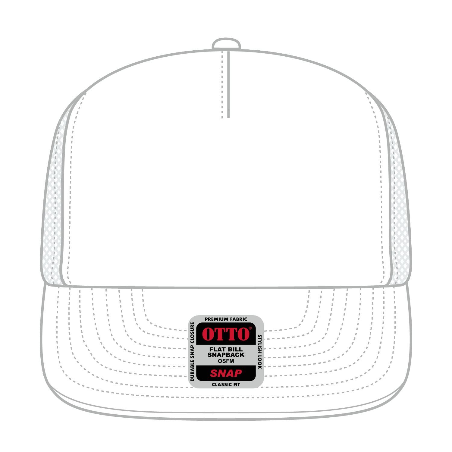 OTTO CAP "OTTO SNAP" 5 Panel Mid Profile Mesh Back Trucker Snapback Hat 5