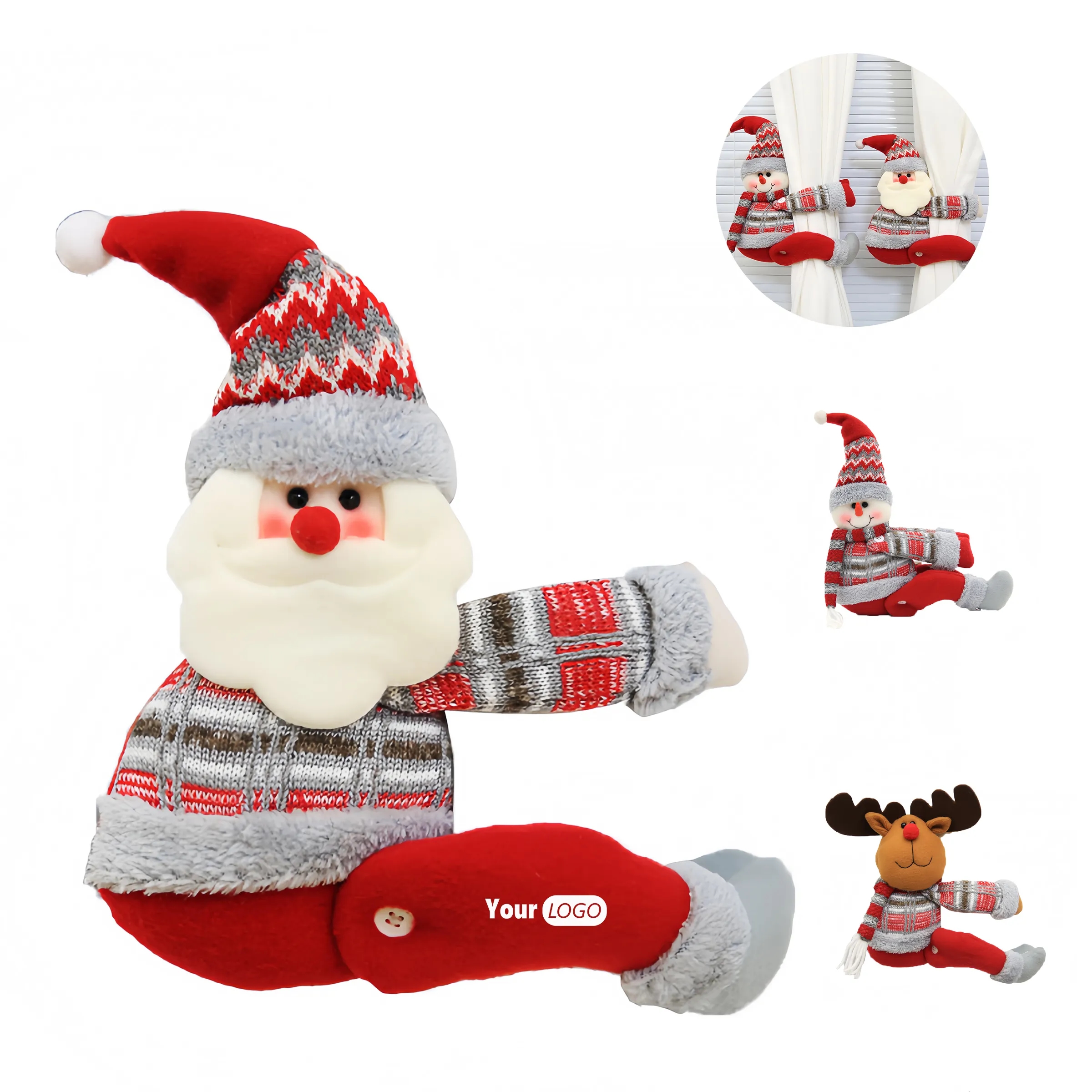 Fleece Christmas Creative Curtain Buckle Cartoon 6