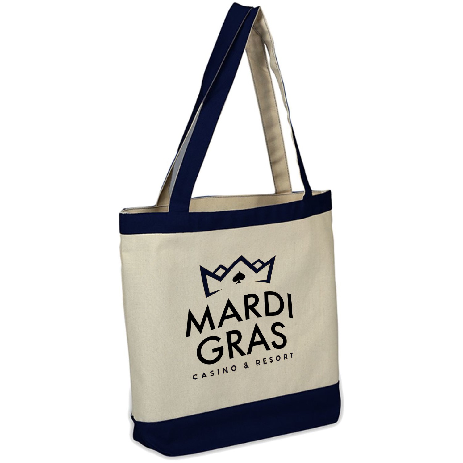 100% Cotton Canvas Tote w/ Color Accent USA Decorated (16" x 14") 1