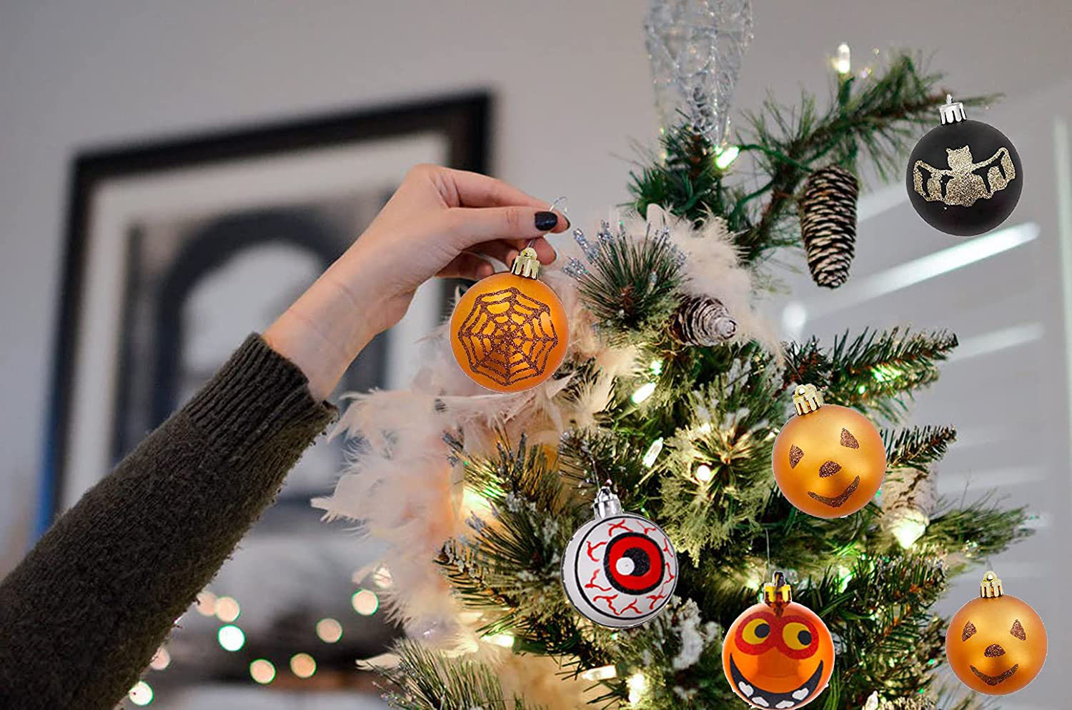 Merry Christmas Balls Ornaments for Holiday/Christmas/Wedding/Party/Decoration---7 cm 6