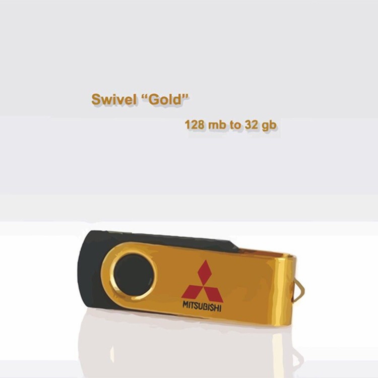 Swivel Gold Flash Drive / USB - 64 GB Memory 1
