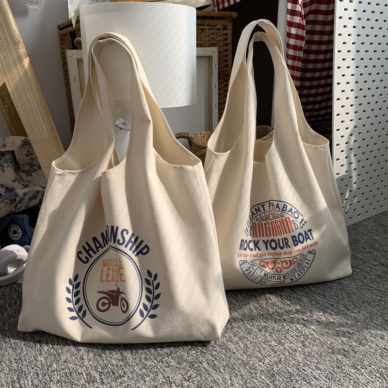 Large Size Canvas Reusable Grocery Bags, custom tote bag with logo imprint 5