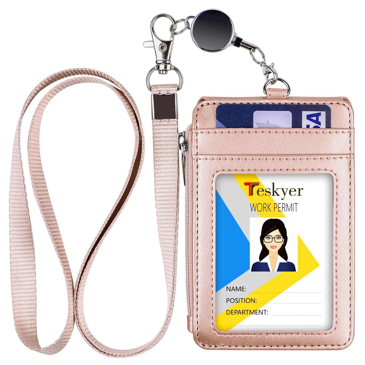 PU Leather ID Holder with Lanyard 6