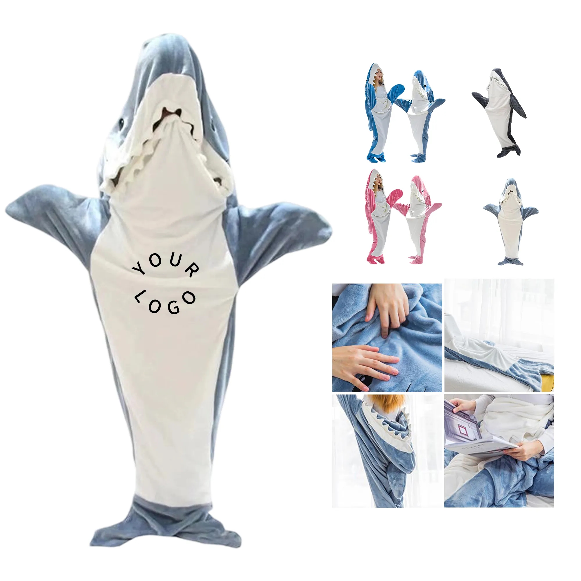 Shark Blanket Hoodie, custom hoodie or sweatshirt with logo imprint 4