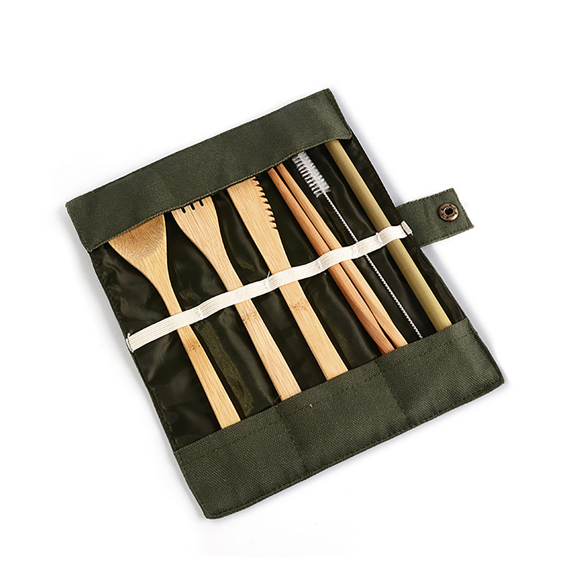 Bamboo Travel Utensil Set with Pouch 4