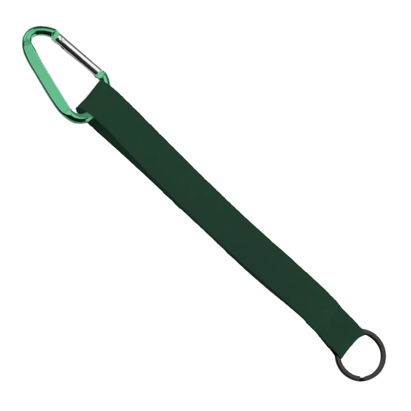 3/4" Sewn Polyester Keychain with Metal Split-Ring and Carabiner 157