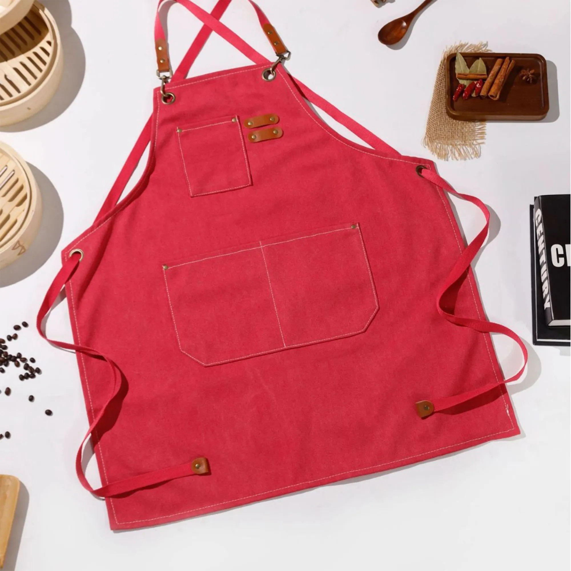 Canvas Apron Gardening, Coffee, Work Pinafore 8