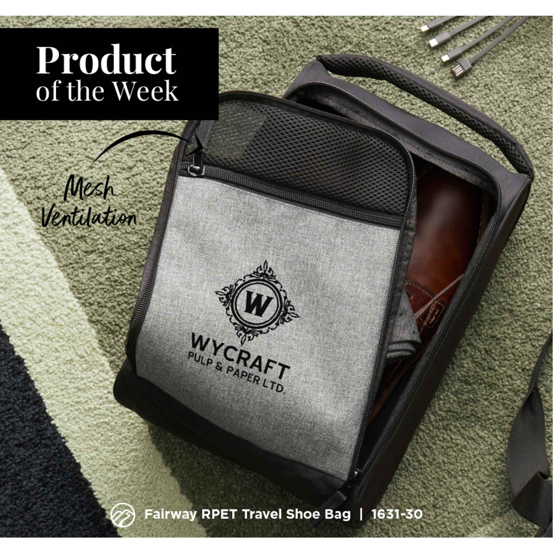Fairway RPET Travel Shoe Bag, custom luggage with logo imprint 14