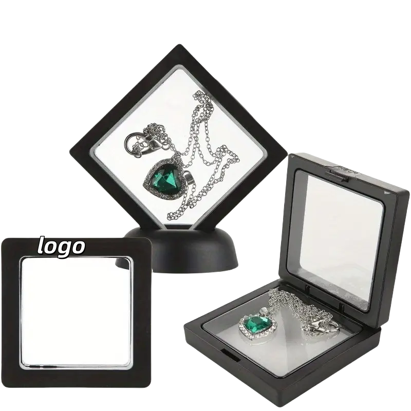 3D Floating Frame Plastic Jewelry Display Box 3