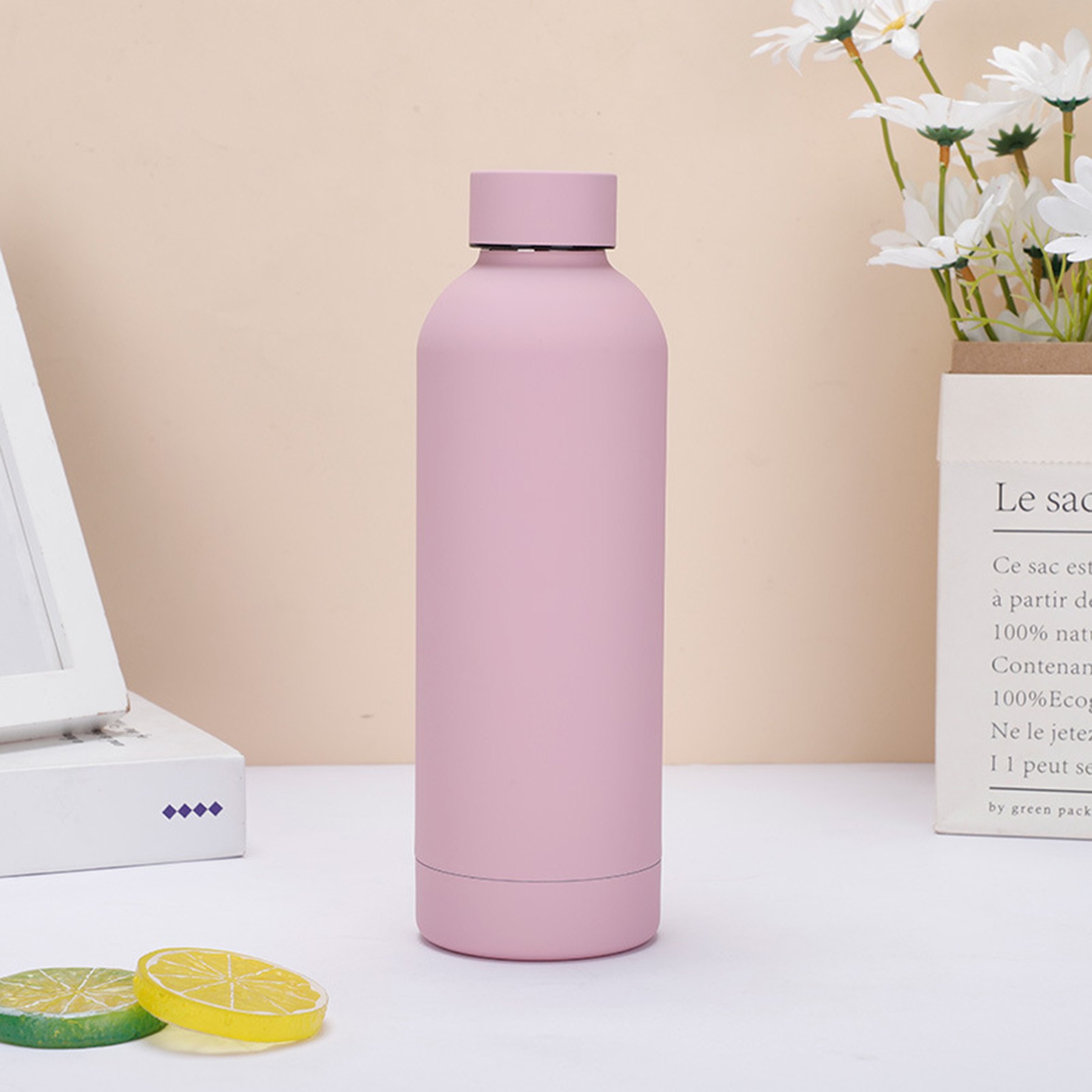 500Ml/17Oz Stainless Steel Frosted Rubber Insulated Water Cup 3