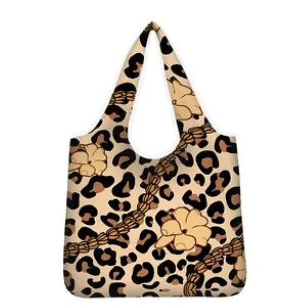 Aloha Collection Leopard Foldable Carrying Tote 2