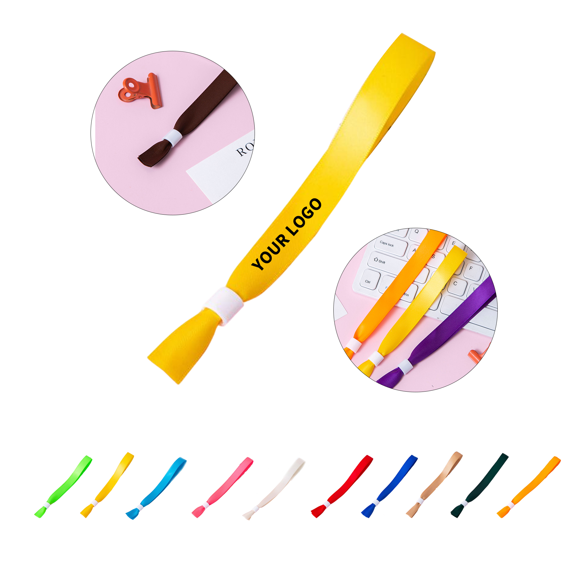 Sublimated Woven Event Wristband 13.8" With Locking Bead 6