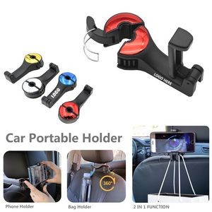 Car Headrest Bag Hanger And Phone Holder With Self Lock Switch 28