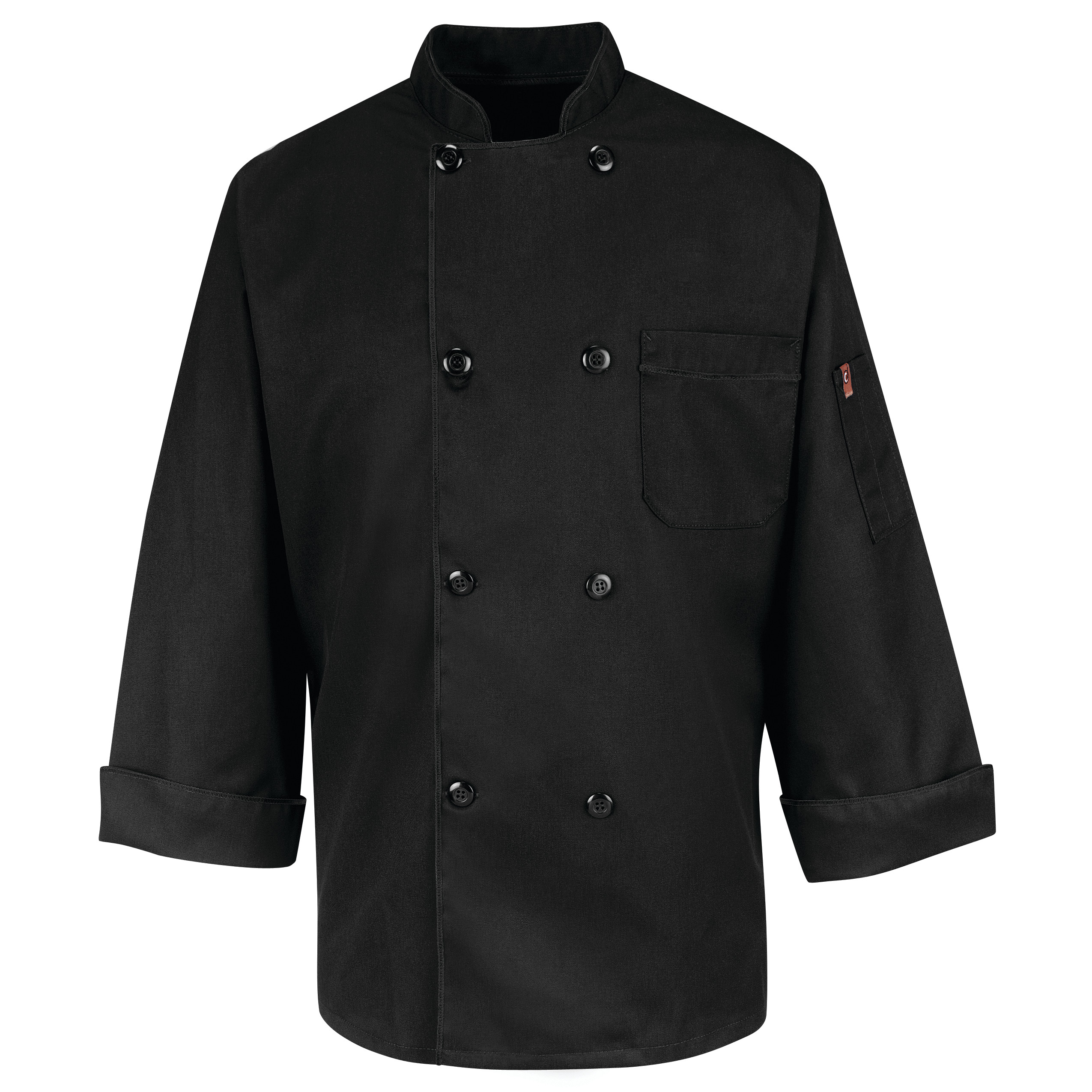 Red Kap® Eight Pearl Button Black Chef Coat 2