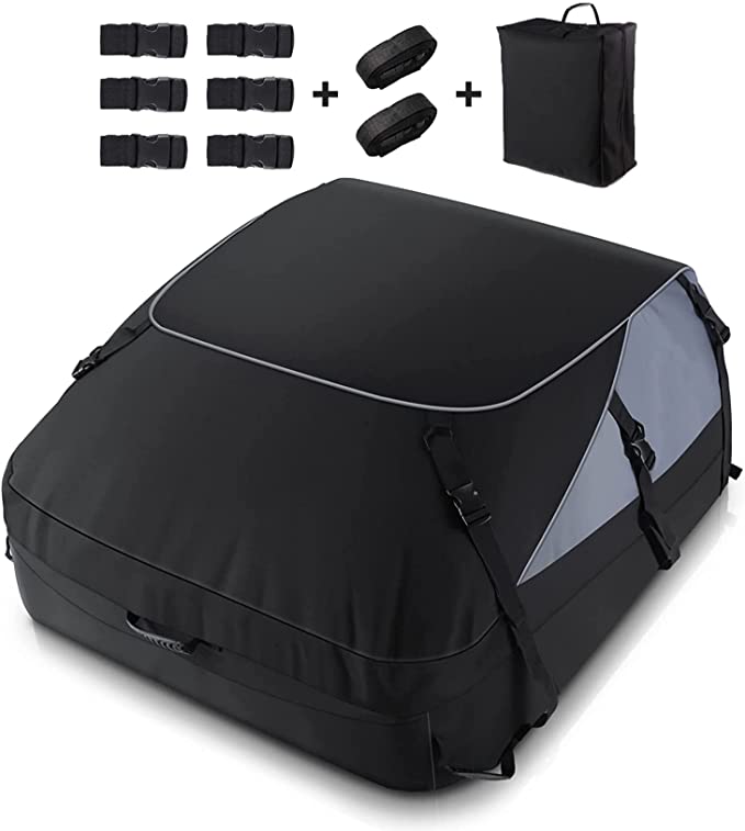 20 Cubic Feet Waterproof Foldable Self-driving Tour Equipment Roof Cargo Carrier 4