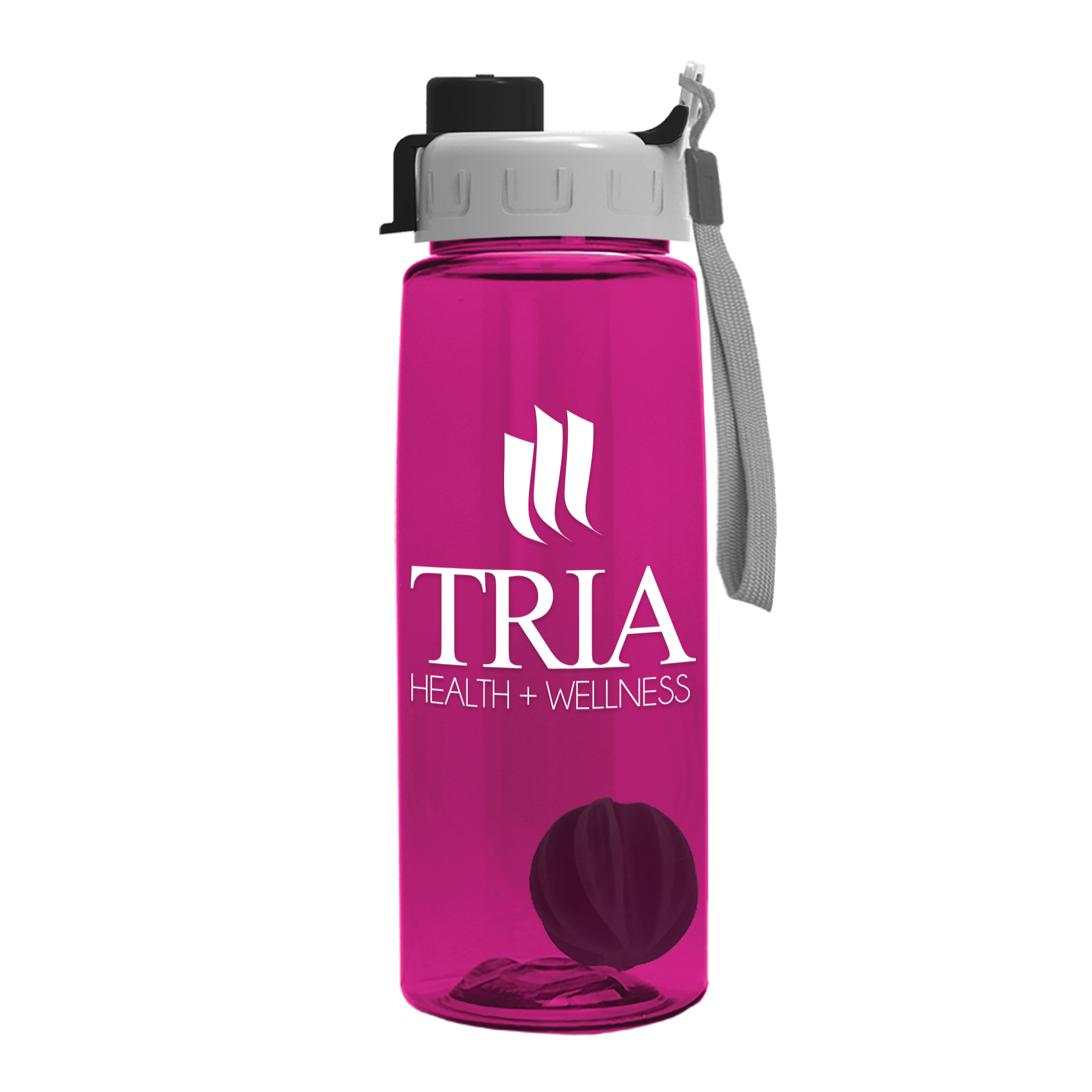 The Flair - 26 oz. Transparent Tritan Bottle with Quick Snap and Mixing Ball 4