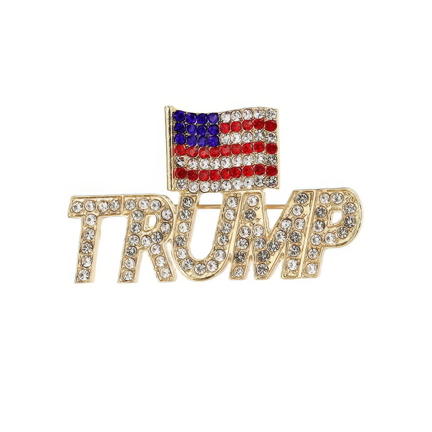 New Stylish Crystal Trump Brooch Pin 3