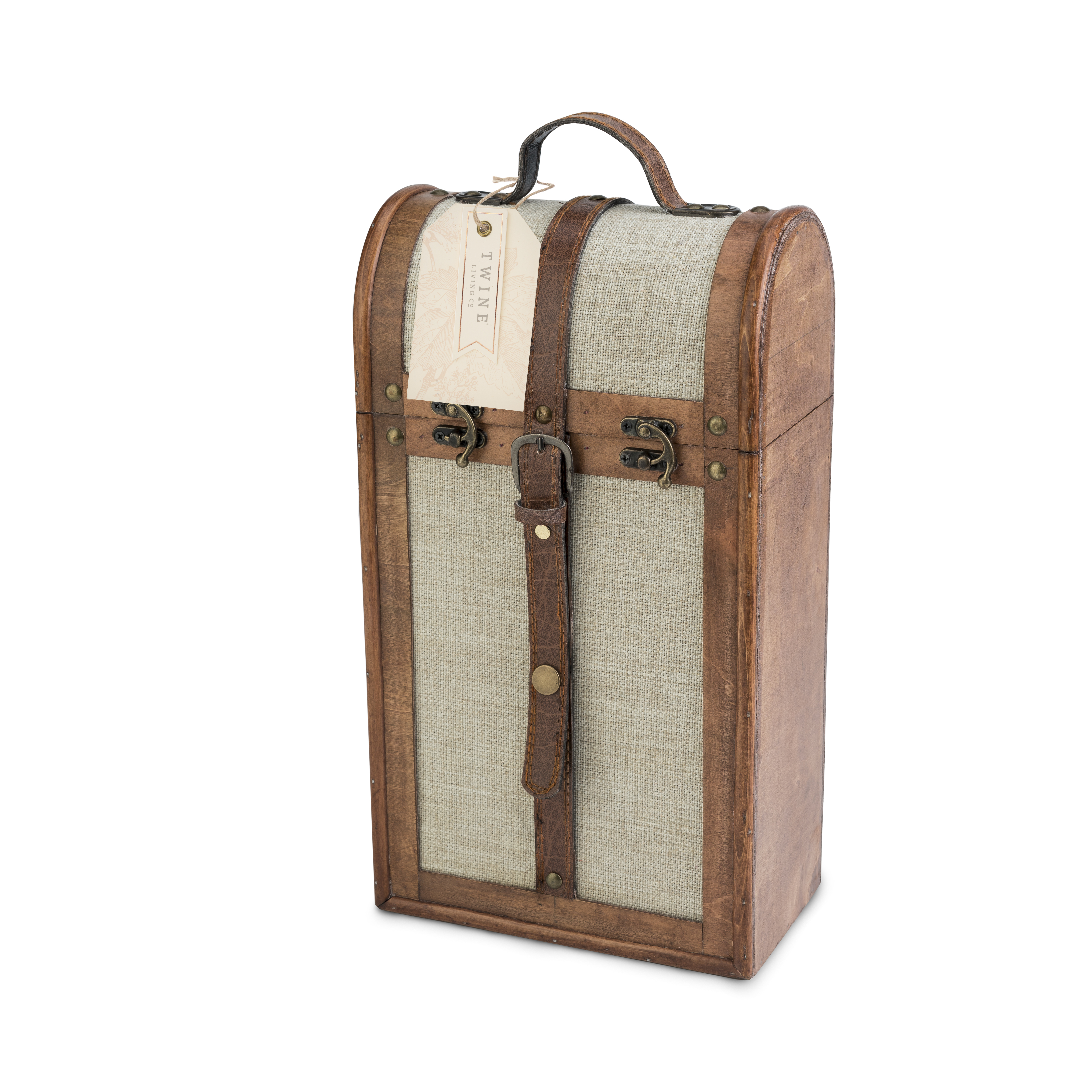Twine Living® 2-Bottle Vintage Trunk Wine Box 3